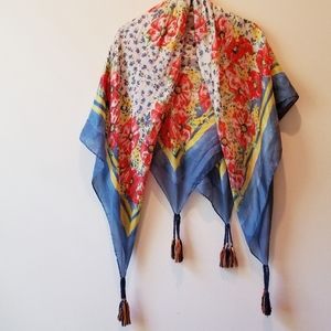 Johnny Was Silk Floral Scarf